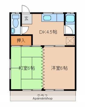 井上アパート(2DK/1階)の間取り写真