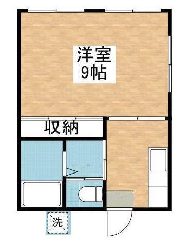 米良ビル(1K/2階)の間取り写真