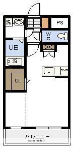 アスティオン青葉(ワンルーム/2階)の間取り写真