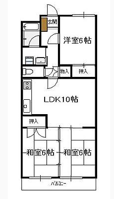 青南ハイツ(3LDK/1階)の間取り写真