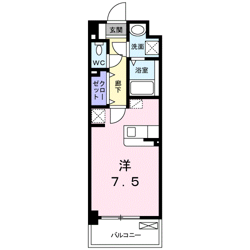 オリージャ ビルディング(1K/2階)の間取り写真