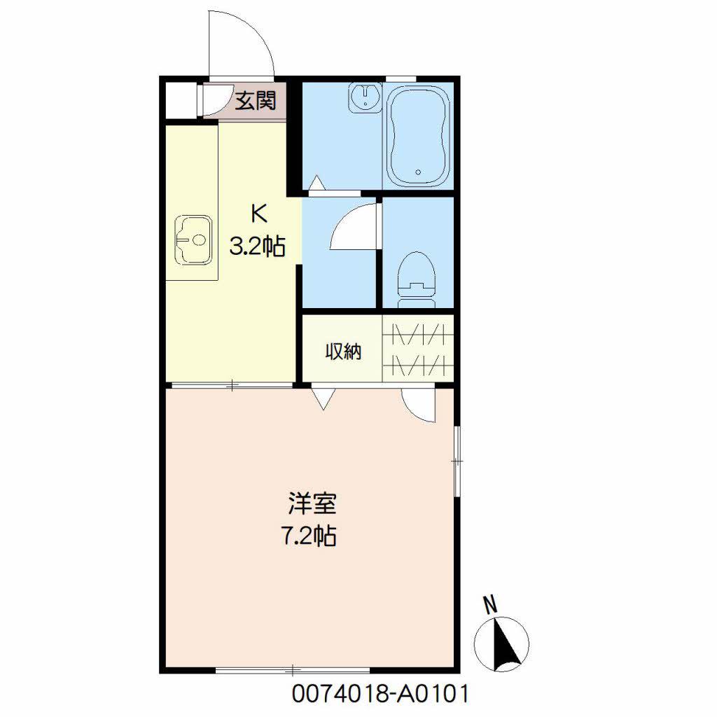 ビーブル大塚(1K/1階)の間取り写真