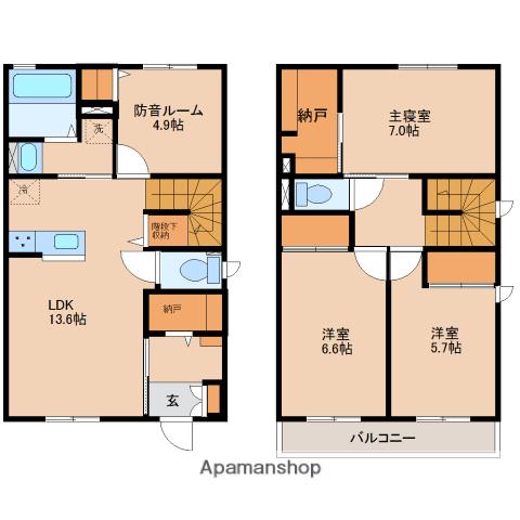 FRIEDENC棟(4LDK/1階)の間取り写真
