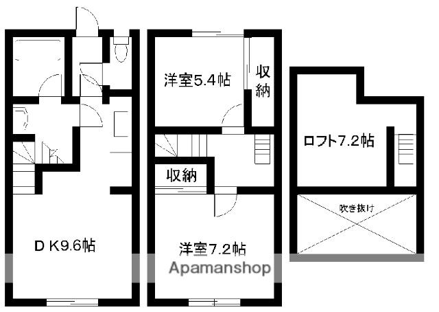 エレガンス小戸(2LDK/1階)の間取り写真