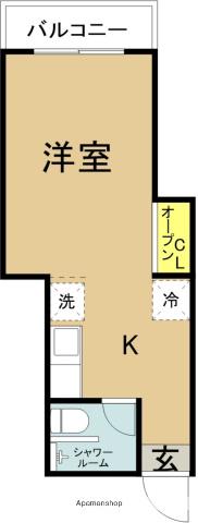 淀川マンション(1K/3階)の間取り写真