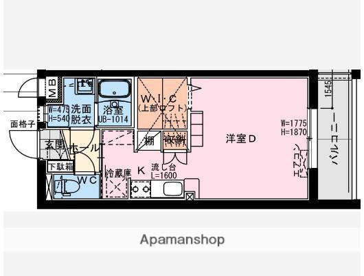 クロスワイズ中西町(ワンルーム/4階)の間取り写真