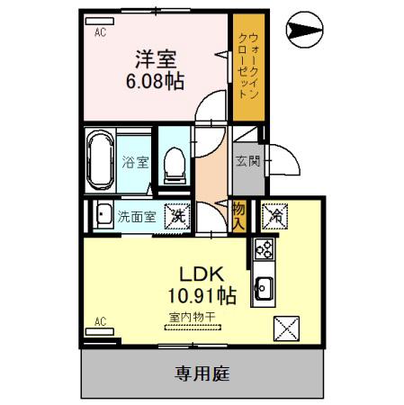 TOMORROW(1LDK/1階)の間取り写真