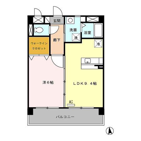 レ・フレール イタキチ(1LDK/3階)の間取り写真