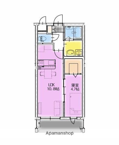 アーベイン潮見(1LDK/3階)の間取り写真
