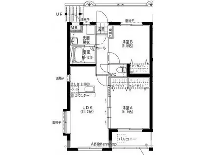 MAISON DE 太陽(2LDK/3階)の間取り写真