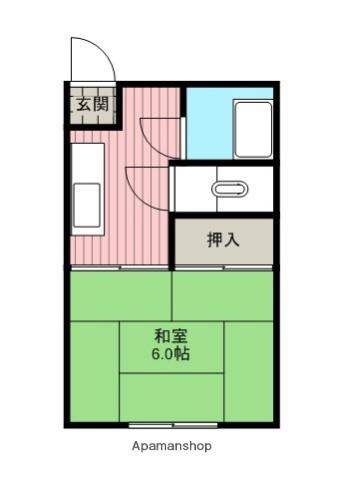 西園アパート(1K/2階)の間取り写真