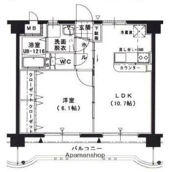 フローランテ・I(1LDK/5階)の間取り写真