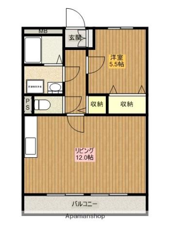 セルリア大橋(1LDK/3階)の間取り写真