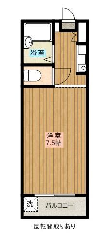 スカイコート宮崎(1DK/2階)の間取り写真