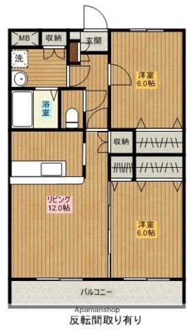布施マンションⅡ(2LDK/3階)の間取り写真