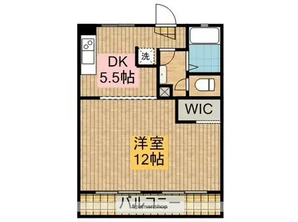 鈴木グリーンハイツA(1DK/1階)の間取り写真
