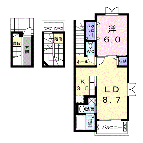 セレーナ・ミトヨ A棟(1LDK/3階)の間取り写真