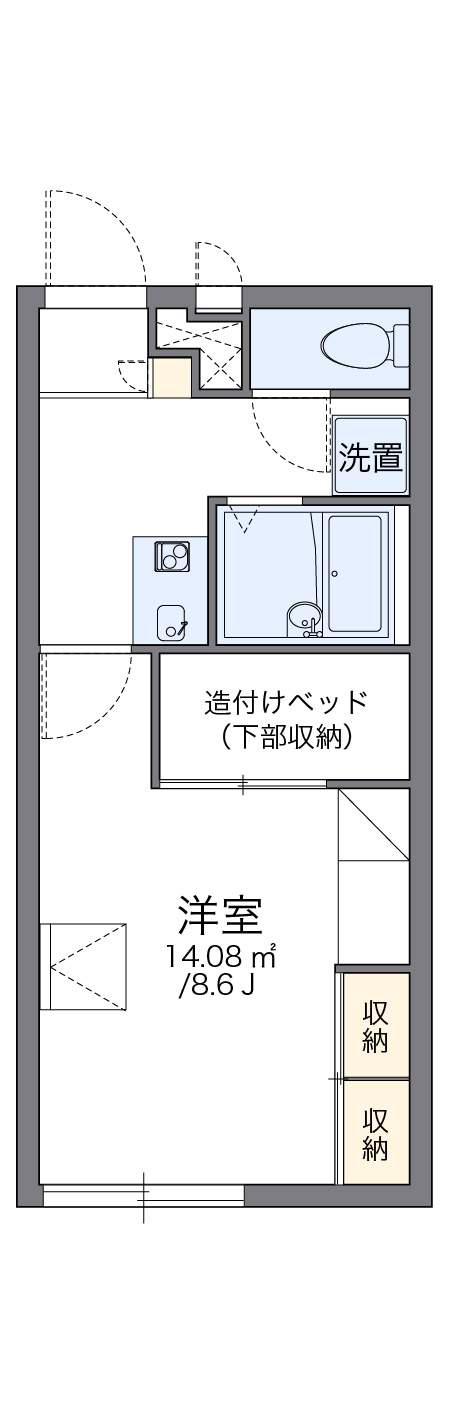 レオパレス若葉(1K/1階)の間取り写真