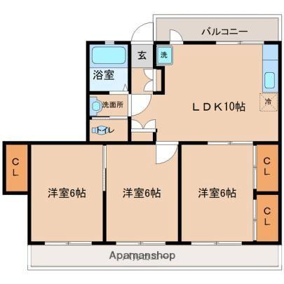 江平セントラル(3LDK/2階)の間取り写真