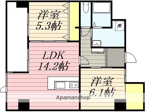 KO OLINA SHIOMI(2LDK/5階)の間取り写真