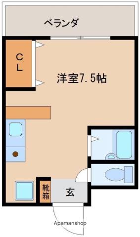 ジョイスⅡ(ワンルーム/1階)の間取り写真