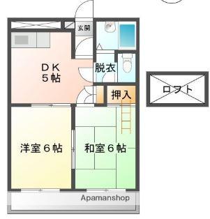 クレール宮崎(2K/5階)の間取り写真