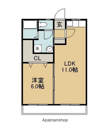 ディアコートアイKAWARAMACHI(1LDK/3階)の間取り写真