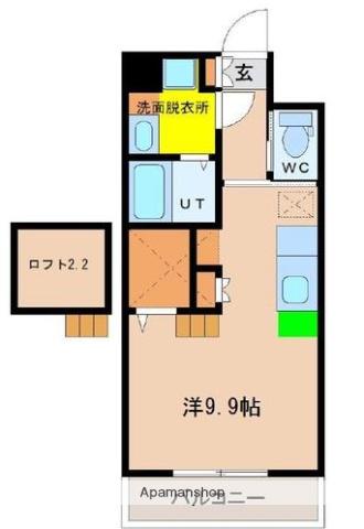 ルオーゴ(ワンルーム/4階)の間取り写真