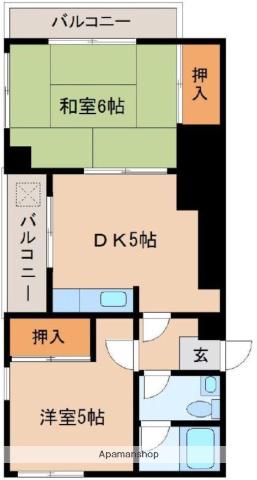 ライフインコダマ(2DK/2階)の間取り写真