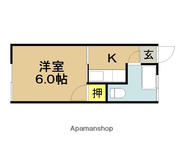 大和荘(1K/2階)の間取り写真