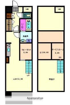 アルテマイスターDENON(ワンルーム/2階)の間取り写真