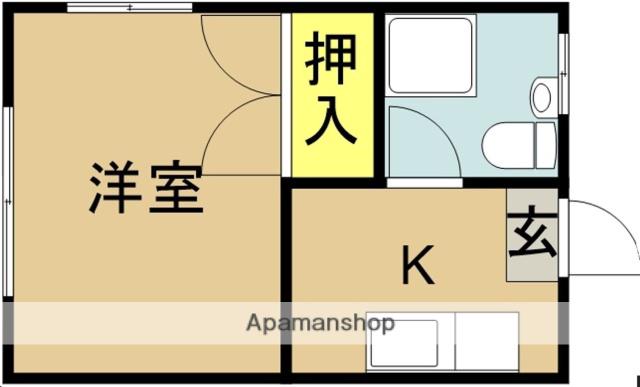 ステップ1江平(ワンルーム/2階)の間取り写真