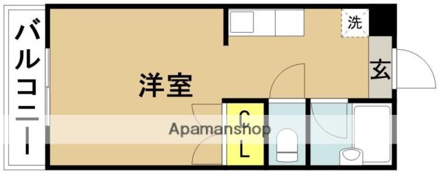 ビックバーンズマンションサンコート神宮東(ワンルーム/5階)の間取り写真
