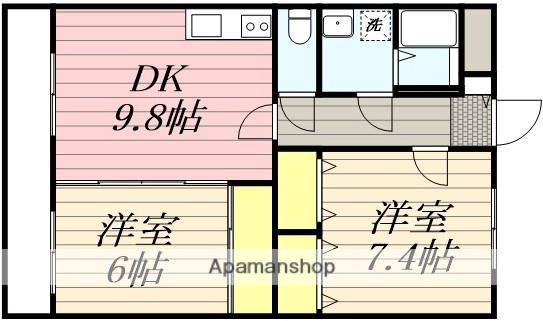 リージングマンション(2DK/2階)の間取り写真