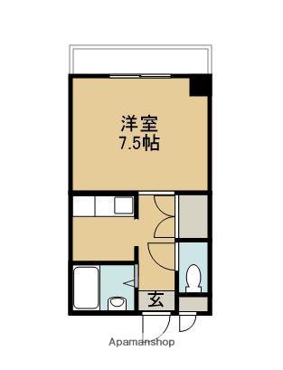 エレガンスメゾン6A(ワンルーム/1階)の間取り写真