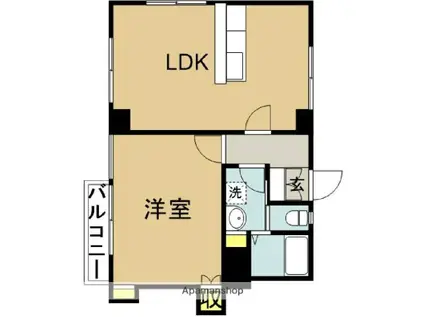 TOKIWA32(1LDK/4階)の間取り写真