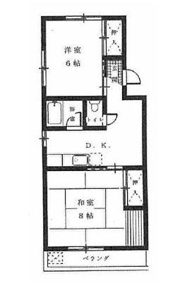 コーポナガトモ(2DK/3階)の間取り写真