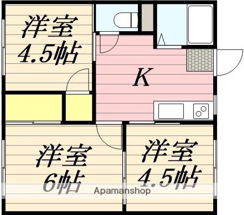 サンハイム(3K/2階)の間取り写真