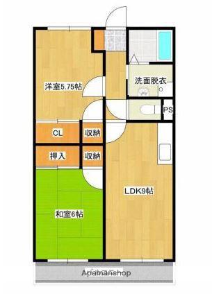 ウィンドヴィラK2(2DK/1階)の間取り写真