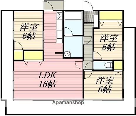 マンションウッドテック(3LDK/2階)の間取り写真