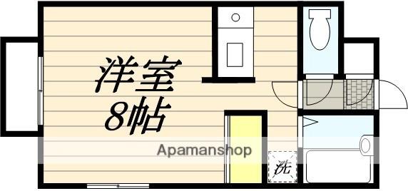 セレニティ川添(ワンルーム/1階)の間取り写真