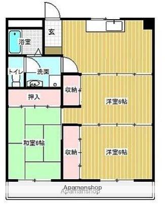 グレートロック(3DK/4階)の間取り写真