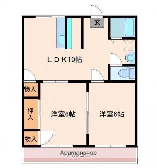 フレッシュハイツ(2LDK/1階)の間取り写真