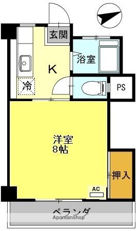 コーポ池内(ワンルーム/3階)の間取り写真