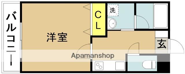 エアフォルク恒久(ワンルーム/2階)の間取り写真
