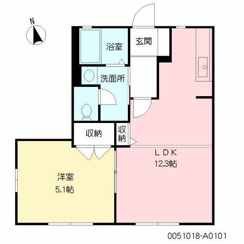 バリュージュ恒久壱番館(1LDK/1階)の間取り写真