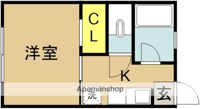 西園アパート(1K/2階)の間取り写真