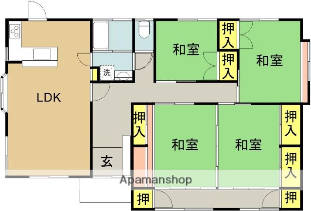 日豊本線 宮崎神宮駅 徒歩57分 1階建 築39年(4LDK)の間取り写真