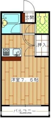 エレガンス木花Ⅱ(ワンルーム/1階)の間取り写真