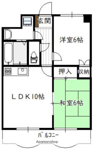 ラ・ルミエール永楽(2LDK/2階)の間取り写真